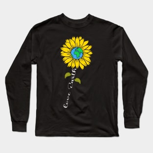 Sunflower Love Earth Day Retro Nature Environmentalist Gift Long Sleeve T-Shirt